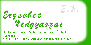 erzsebet medgyaszai business card